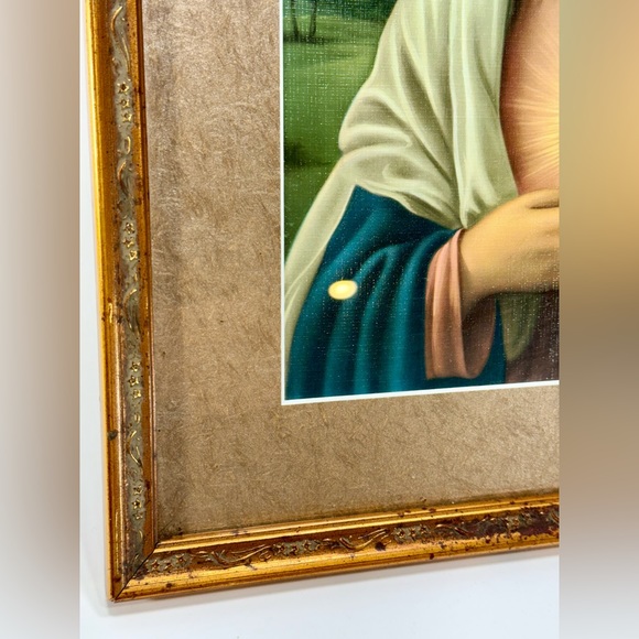 Immaculate Heart of Mary Framed Print/Painting??? 21”x17” Gold Tone Finish Frame - Picture 6 of 16